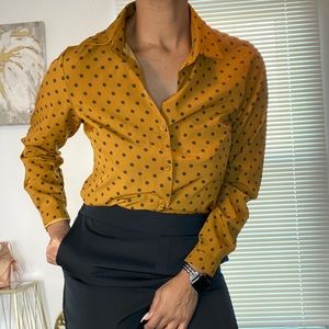 Black and Golden Brown Button Up